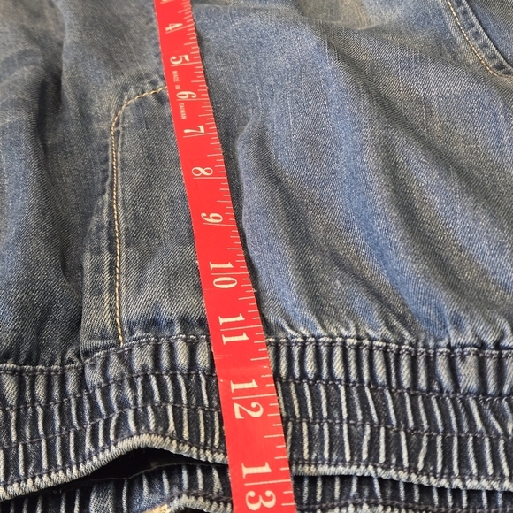 Sanctuary Los Angeles Women's XL Blue Cargo Jeans Elastic Bottom Waist & Hem - Picture 13 of 15